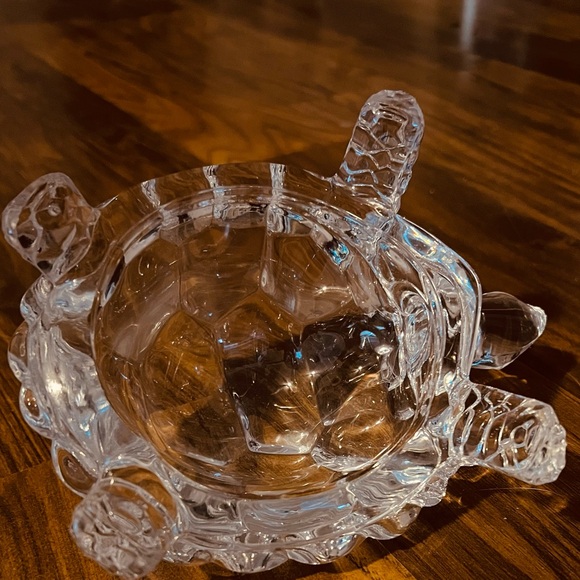 Clear Lead Crystal Craved Vintage Turtle 8X6.5 - Picture 6 of 7